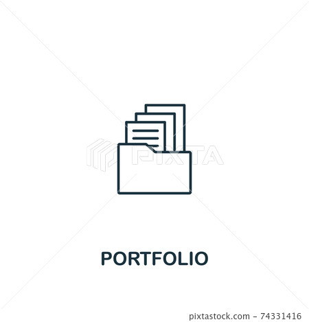 Portfolio Icon Thin Outline Style Design From Stock Illustration