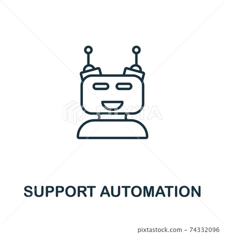 Support Automation outline icon. Thin line concept element from crm icons collection. Creative Support Automation icon for mobile apps and web usage 74332096