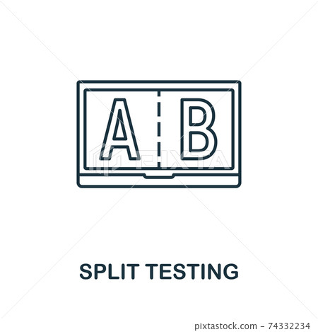 Split Testing outline icon. Thin line concept element from content icons collection. Creative Split Testing icon for mobile apps and web usage Split Testing outline icon. Thin line concept element from content icons collection. Creative Split Testing icon for mobile apps and web usage 74332234