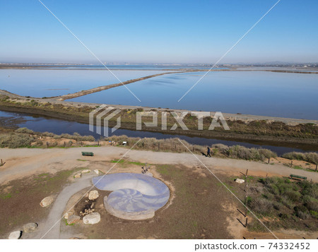 Aerial view of Otay River and San Diego Bay National Refuger from Imperial Beach, San Diego Aerial view of Otay River and San Diego Bay National Refuger from Imperial Beach, San Diego 74332452