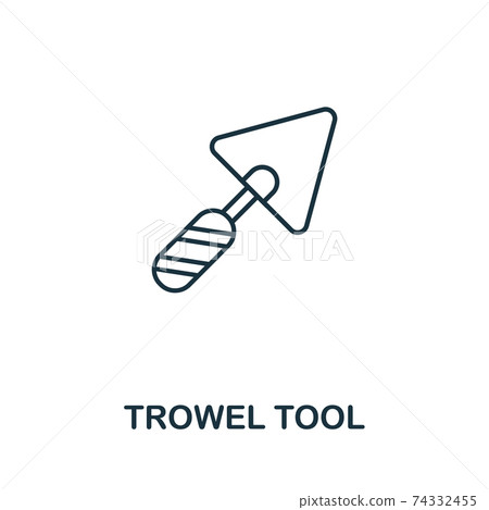 Trowel Tool line icon. Thin style element from construction tools icons collection. Outline Trowel Tool icon for computer and mobile. Symbol, logo vector graphics Trowel Tool line icon. Thin style element from construction tools icons collection. Outline Trowel Tool icon for computer and mobile. Symbol, logo vector graphics 74332455
