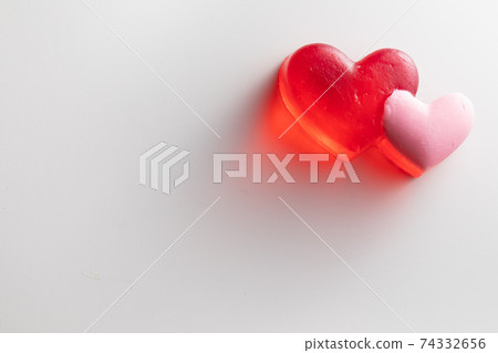 handmade soap with heart shape, white background 74332656