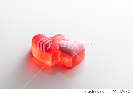 handmade soap with heart shape, white background handmade soap with heart shape, white background 74332657