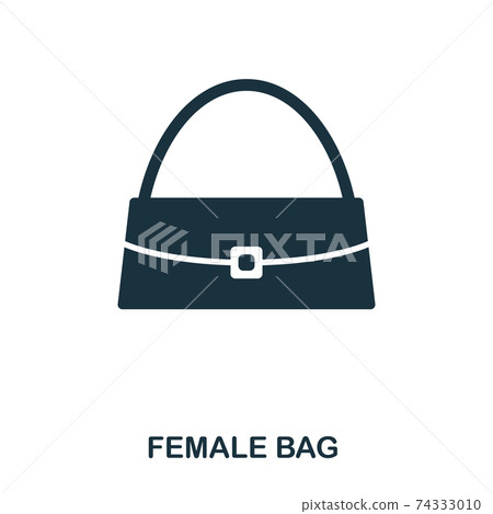 Female Bag icon. Flat style icon design. UI. Illustration of female bag icon. Pictogram isolated on white. Ready to use in web design, apps, software, print. Female Bag icon. Flat style icon design. UI. Illustration of female bag icon. Pictogram isolated on white. Ready to use in web design, apps, software, print. 74333010