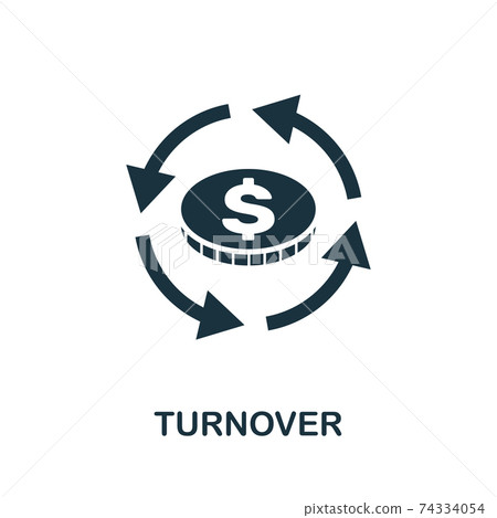 Turnover vector icon symbol. Creative sign from business management icons collection. Filled flat Turnover icon for computer and mobile 74334054