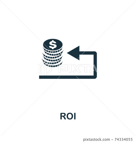 Roi vector icon symbol. Creative sign from business management icons collection. Filled flat Roi icon for computer and mobile 74334055