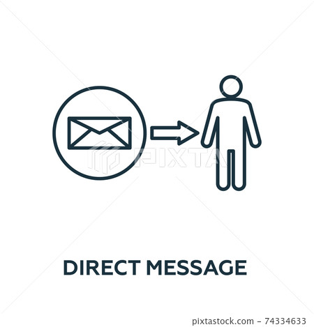 Direct Message vector icon symbol. Creative sign from advertising icons collection. Filled flat Direct Message icon for computer and mobile 74334633