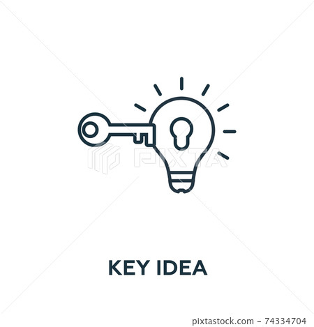 Key Idea vector icon symbol. Creative sign from advertising icons collection. Filled flat Key Idea icon for computer and mobile 74334704