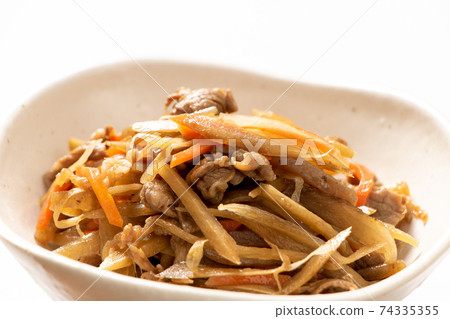 Kinpira burdock (with beef). Kinpira burdock (with beef). 74335355