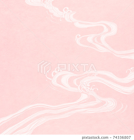 Pink Japanese background with wave motif-There are multiple variations 74336807