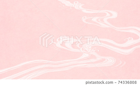 Pink Japanese background with wave motif-There are multiple variations 74336808