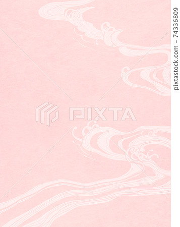 Pink Japanese background with wave motif-There are multiple variations 74336809