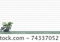 木板牆和觀葉植物的背景圖像 74337052