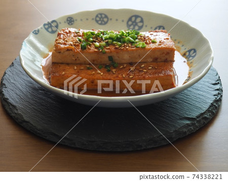Asian food braised tofu in soy sauce, side dish Asian food braised tofu in soy sauce, side dish 74338221