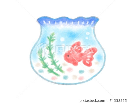 Hand-drawn illustration of a fishbowl 74338255