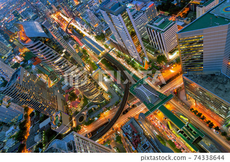 Modern building night view 74338644