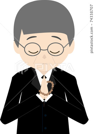Grandfather praying (upper body) Grandfather praying (upper body) 74338707