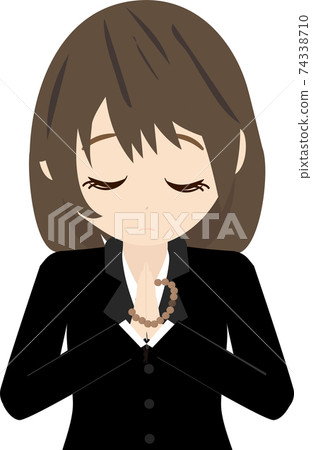 Woman praying (upper body) Woman praying (upper body) 74338710