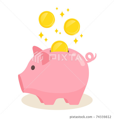 Piggy piggy bank and coin Piggy piggy bank and coin 74339812
