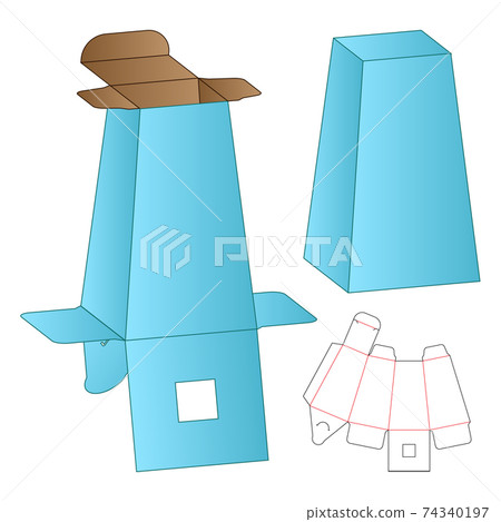 Box packaging die cut template design. 3d mock-up Box packaging die cut template design. 3d mock-up 74340197