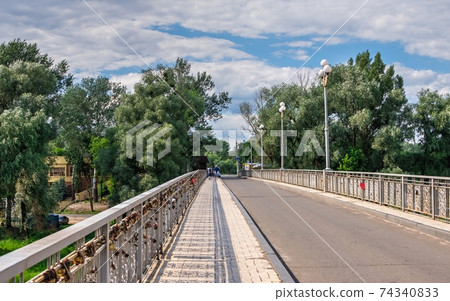 Svyatogorsk bridge near the Lavra in Svyatogorsk, Ukraine Svyatogorsk bridge near the Lavra in Svyatogorsk, Ukraine 74340833