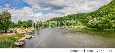 Seversky Donets River near the Svyatogorsk lavra in Ukraine Seversky Donets River near the Svyatogorsk lavra in Ukraine 74340853