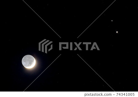 月球，木星和土星的接近 74341005