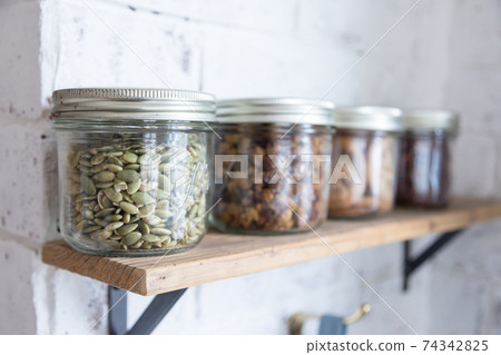 Kitchen shelves seasonings Kitchen shelves seasonings 74342825