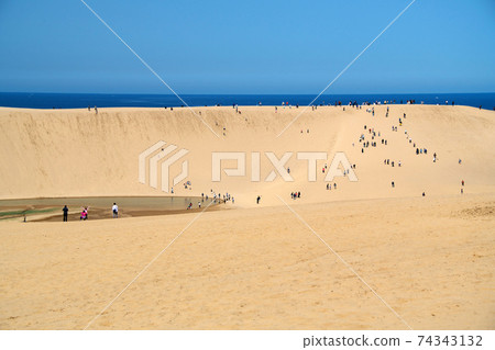 Tottori Sand Dunes crowded with tourists: Tottori Prefecture 74343132