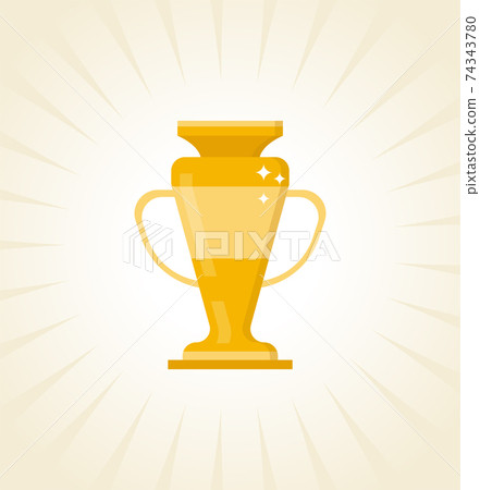 Cup, Medal, Prize, Gold cup trophy icon symbol in flat style. illustration logo vector design 74343780