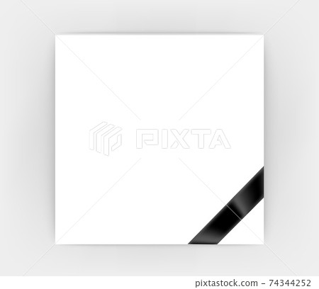 White frame with mourning ribbon. Photo frame template White frame with mourning ribbon. Photo frame template 74344252