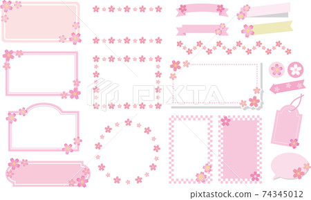 Spring cherry blossom frame set that can be used Spring cherry blossom frame set that can be used 74345012