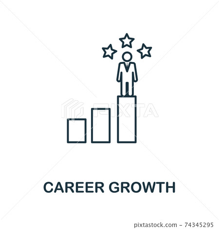 Career Growth vector icon symbol in outline style. Creative sign from human resources icons collection. Thin line Career Growth icon for computer and mobile 74345295