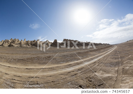 Yardang landform landscape in west of china Yardang landform landscape in west of china 74345657