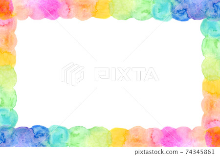 Background material watercolor texture rainbow gradation 74345861
