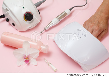 Set of cosmetic tools for manicure and hand care. Set of cosmetic tools for manicure and hand care. 74346172