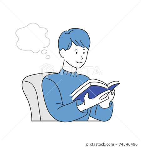 Illustration material of a man reading Illustration material of a man reading 74346486