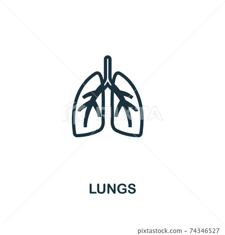 Lungs icon outline style. Thin line creative Lungs icon for logo, graphic design and more 74346527
