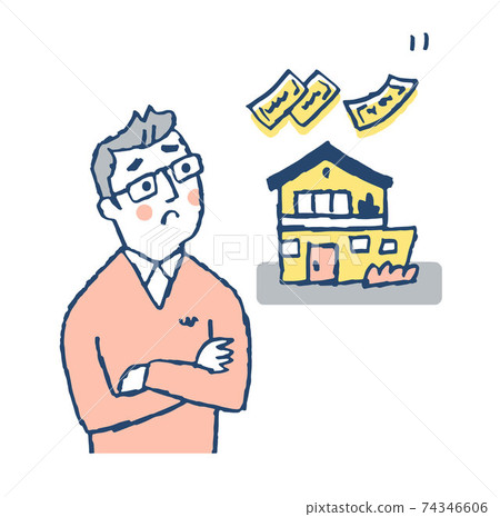 A man who thinks about home and money 74346606