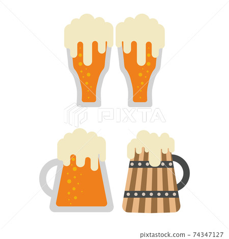 Full Glass and Foam Mug of Beer 74347127