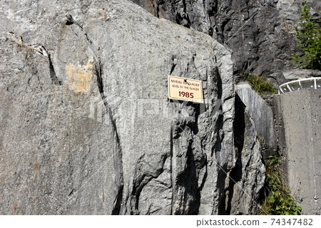 Montanvale天文台的冰川觀光（1985年的冰川水準標記） 74347482