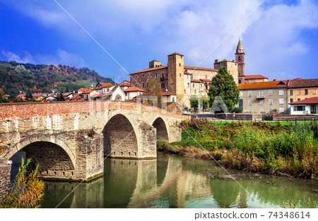 impressive Bormida monastery and castle in regione Asti in Piemonte, Italy 74348614