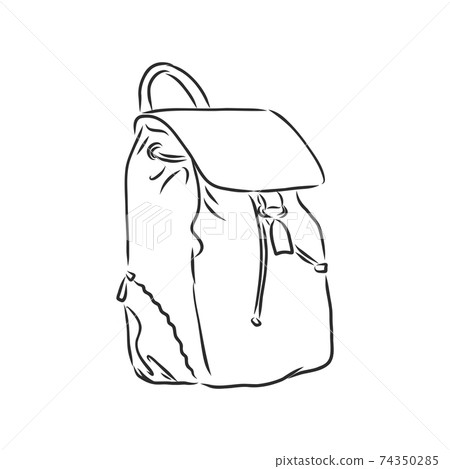 vector sketch illustration - hipster backpack. backpack vector sketch illustration vector sketch illustration - hipster backpack. backpack vector sketch illustration 74350285