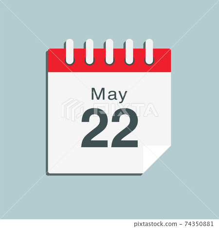 Icon day date 22 May, template calendar page Icon day date 22 May, template calendar page 74350881