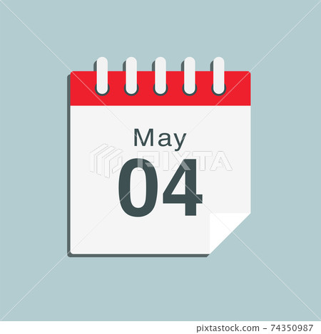 Icon day date 4 May, template calendar page 74350987