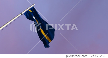 3d rendering of the national flag of the Nauru 74351230