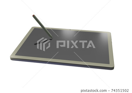 Tablet (with touch pen) White background (computer graphic) Tablet (with touch pen) White background (computer graphic) 74351502