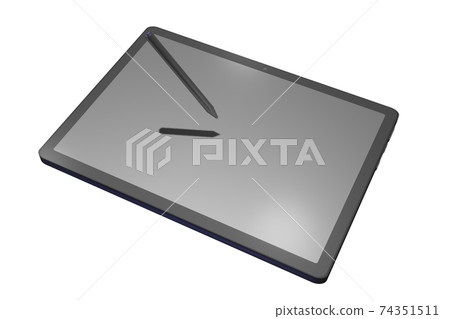 Tablet (with touch pen) White background (computer graphic) 74351511