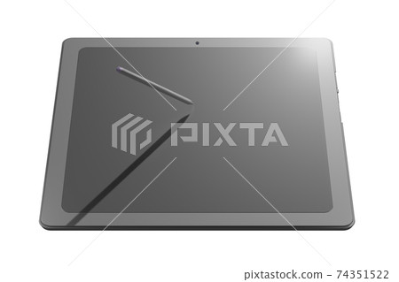 Tablet (with touch pen) White background (computer graphic) 74351522