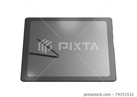 Tablet (with touch pen) White background (computer graphic) 74351532